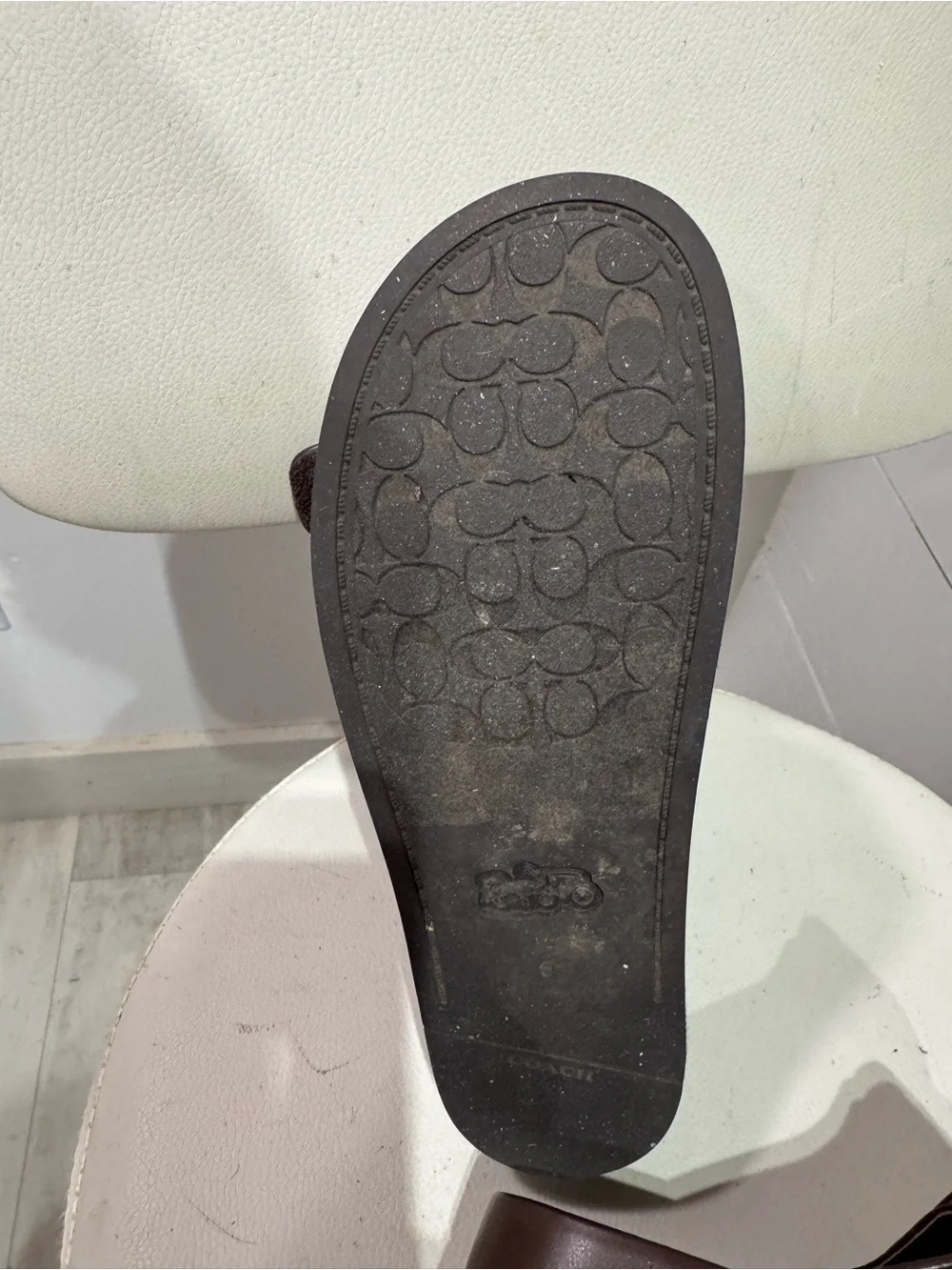 Coach Brown Monogram Platform Slide Sandal